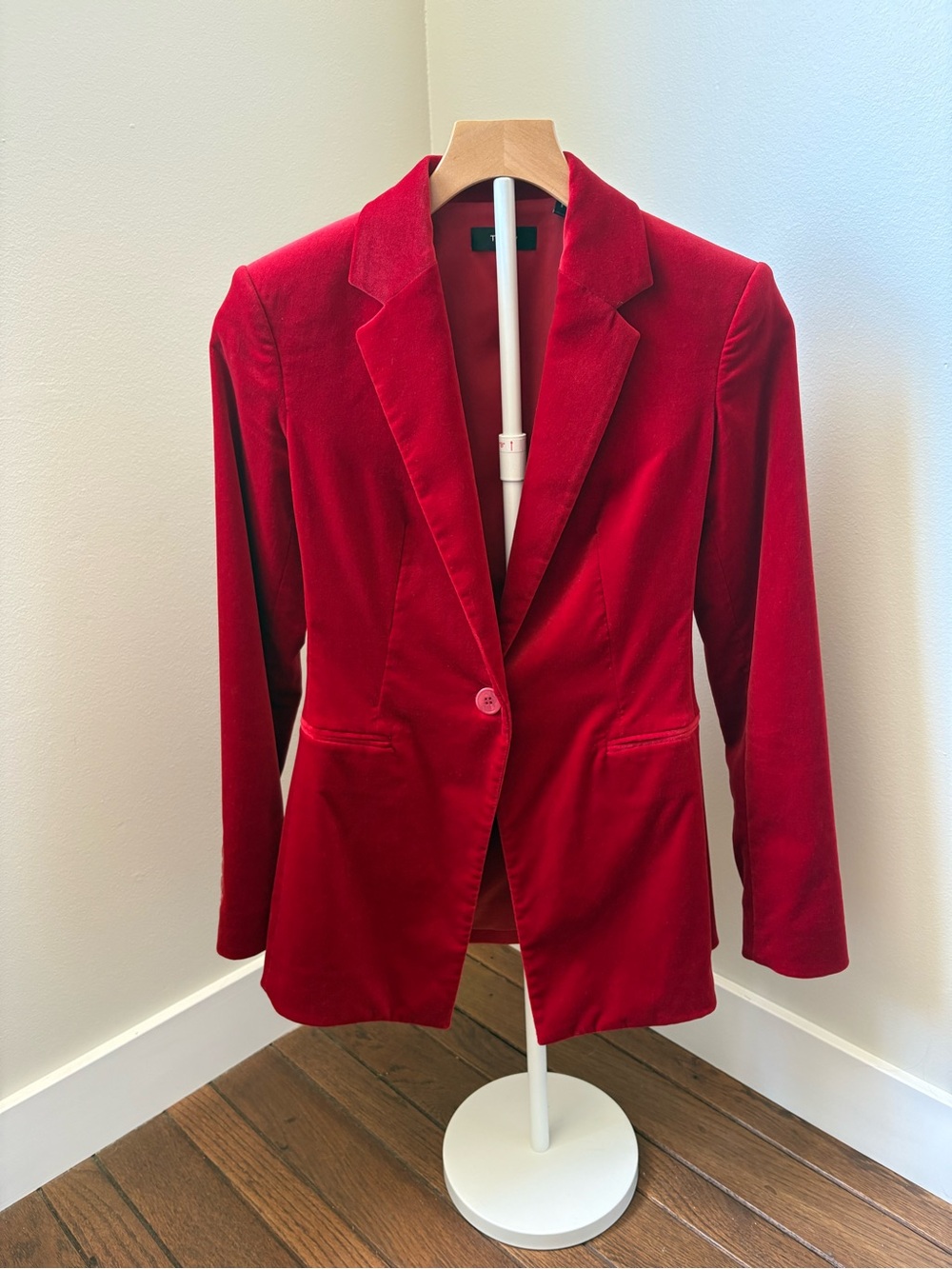 Theory Red Velvet Power Jacket.